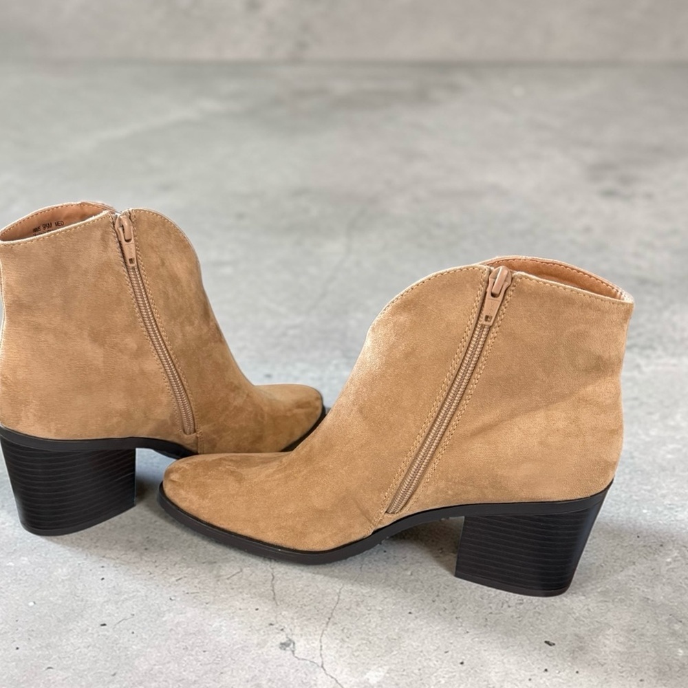 9.5 - Tan Suede Ankle Boots